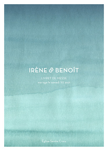 Livret de messe mariage Aquarelle turquoise Livret de messe mariage Aquarelle turquoise