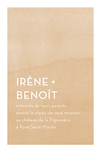 Carton d'invitation mariage Aquarelle (portrait) ocre - Recto Carton d'invitation mariage Aquarelle (portrait) ocre - Recto