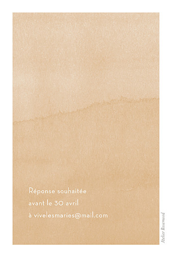 Carton d'invitation mariage Aquarelle (portrait) ocre - Verso Carton d'invitation mariage Aquarelle (portrait) ocre - Verso
