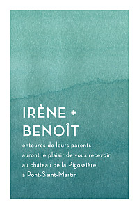 Carton d'invitation mariage vert aquarelle (portrait) deep menthe Carton d'invitation mariage vert aquarelle (portrait) deep menthe