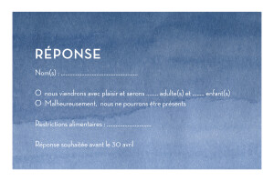 Carton réponse mariage Aquarelle (paysage) bleu Carton réponse mariage Aquarelle (paysage) bleu