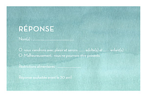 Carton réponse mariage bleu aquarelle (paysage) turquoise Carton réponse mariage bleu aquarelle (paysage) turquoise