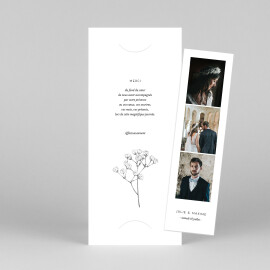 Carte de remerciement mariage Joli brin (marque-page) blanc