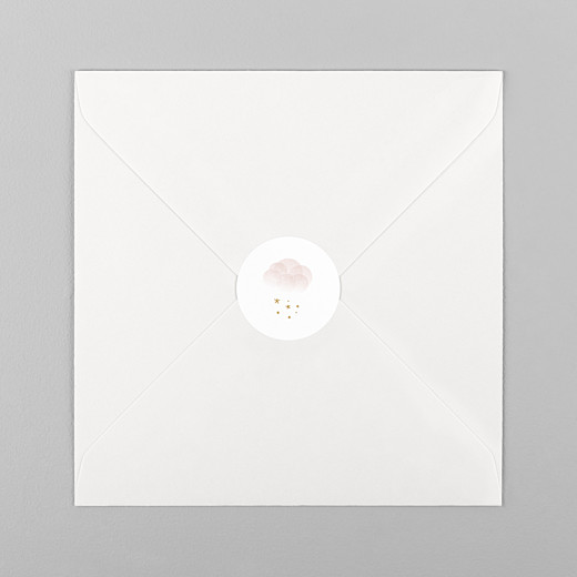 Stickers pour enveloppes baptême Brume rose - Vue 1