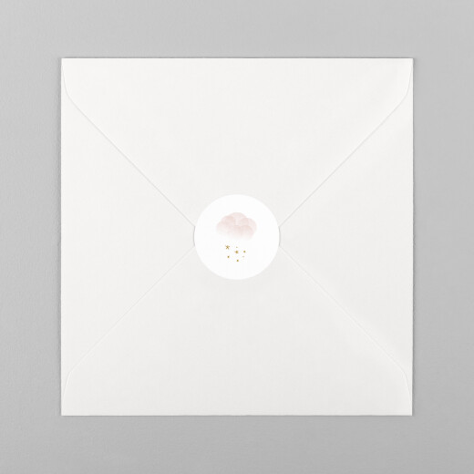 Stickers pour enveloppes baptême Brume rose - Vue 2