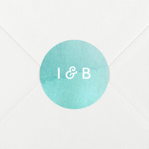 Stickers pour enveloppes mariage Aquarelle bleu