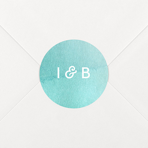 Stickers mariage Aquarelle bleu - Vue 2 Stickers mariage Aquarelle bleu - Vue 2