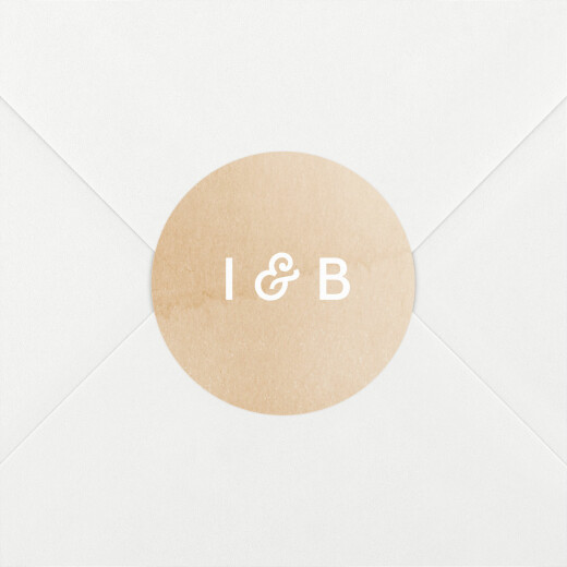 Stickers pour enveloppes mariage Aquarelle ocre - Vue 1