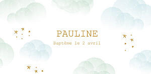 Marque-place baptême rose brume bleu Marque-place baptême rose brume bleu