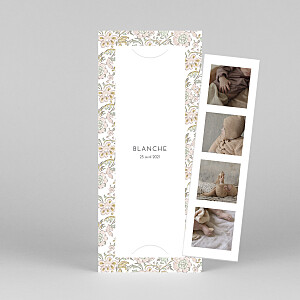 Faire-part de naissance Indiennes (marque-page) rose Faire-part de naissance Indiennes (marque-page) rose