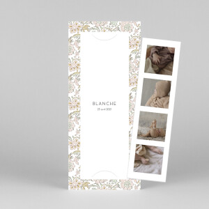 Faire-part de naissance Indiennes (marque-page) rose Faire-part de naissance Indiennes (marque-page) rose