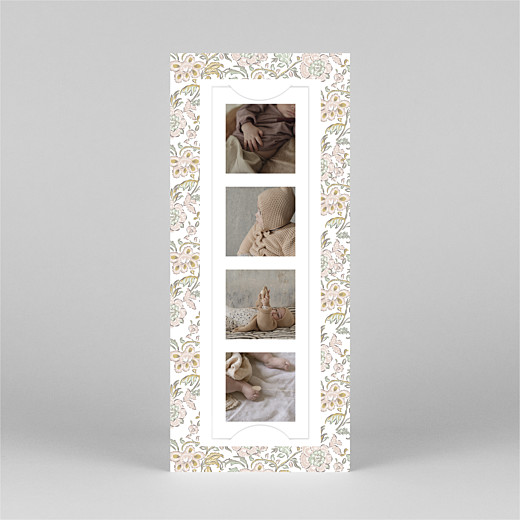 Faire-part de naissance Indiennes (marque-page) rose - Vue 2 Faire-part de naissance Indiennes (marque-page) rose - Vue 2