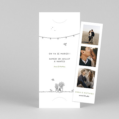 Save the date moderne promesse bohème (marque-page) blanc Save the date moderne promesse bohème (marque-page) blanc