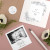 Stickers pour enveloppes naissance Esquisse fleurie blanc - Gamme