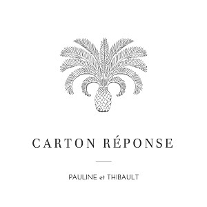 Carton réponse mariage blanc oiseaux de paradis noir Carton réponse mariage blanc oiseaux de paradis noir