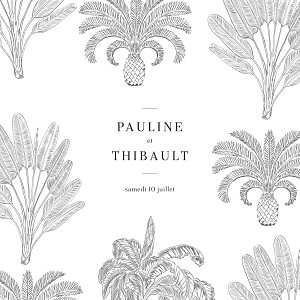 Faire-part de mariage noir oiseaux de paradis (4 pages) (dorure) noir Faire-part de mariage noir oiseaux de paradis (4 pages) (dorure) noir