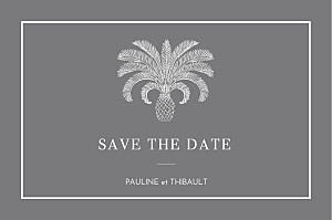 Save the date blanc oiseaux de paradis noir Save the date blanc oiseaux de paradis noir