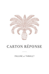 Carton réponse mariage moderne oiseaux de paradis portrait rouille Carton réponse mariage moderne oiseaux de paradis portrait rouille