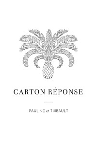 Carton réponse mariage blanc oiseaux de paradis portrait noir Carton réponse mariage blanc oiseaux de paradis portrait noir
