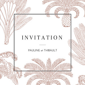 Carton d'invitation mariage orange oiseaux de paradis rouille Carton d'invitation mariage orange oiseaux de paradis rouille
