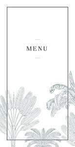 Menu de mariage sans photo oiseaux de paradis bleu Menu de mariage sans photo oiseaux de paradis bleu