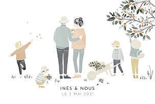 Faire-part de naissance original summer family (5 enfants) 1 Faire-part de naissance original summer family (5 enfants) 1