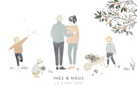 Faire-part de naissance Summer family (4 enfants) 1 Faire-part de naissance Summer family (4 enfants) 1
