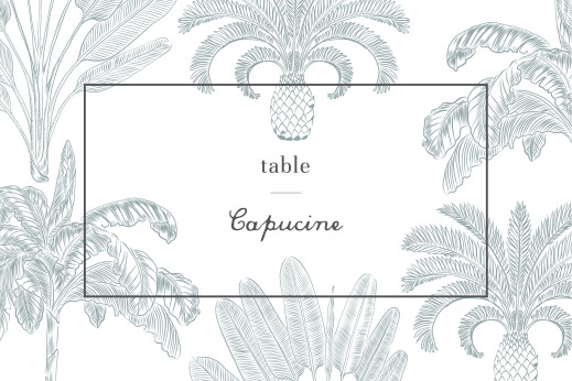 Marque-table mariage Oiseaux de paradis bleu - Recto Marque-table mariage Oiseaux de paradis bleu - Recto