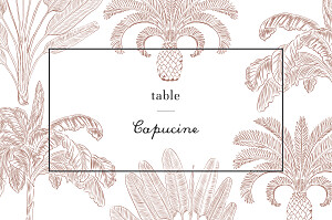 Marque-table mariage orange oiseaux de paradis rouille Marque-table mariage orange oiseaux de paradis rouille