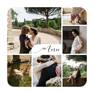 Carte de remerciement mariage le collectif tendre innocence (photos) blanc Carte de remerciement mariage le collectif tendre innocence (photos) blanc