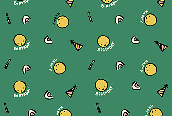 Carte d'anniversaire happy by mathilde cabanas vert Carte d'anniversaire happy by mathilde cabanas vert