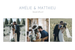 Carte de remerciement mariage Promesse sur le sable (3 photos) blanc Carte de remerciement mariage Promesse sur le sable (3 photos) blanc