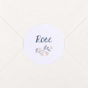 Stickers pour enveloppes naissance Broderie florale violet