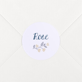 Stickers pour enveloppes naissance Broderie florale violet