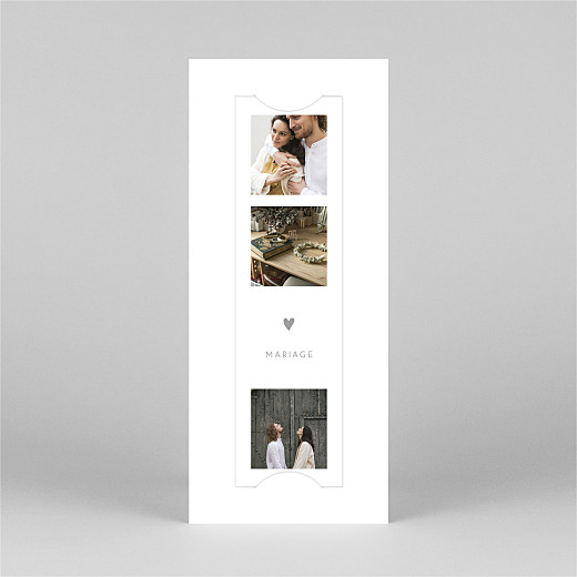 Faire-part de mariage Elégant cœur (marque-page) blanc - Vue 2 Faire-part de mariage Elégant cœur (marque-page) blanc - Vue 2