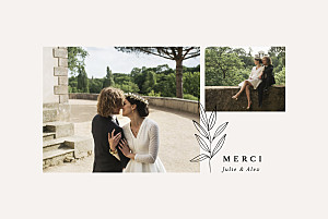 Carte de remerciement mariage le collectif jeune pousse beige Carte de remerciement mariage le collectif jeune pousse beige