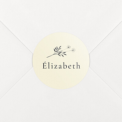 Stickers naissance fleur herbier beige Stickers naissance fleur herbier beige