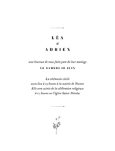 Faire-part de mariage herbier blanc Faire-part de mariage herbier blanc