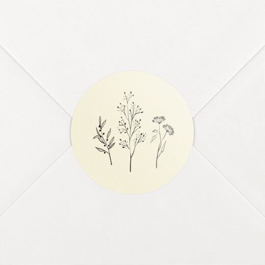 Stickers pour enveloppes naissance Herbier beige - Vue 1