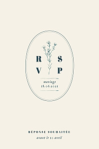 Carton réponse mariage sans photo herbier (portrait) beige Carton réponse mariage sans photo herbier (portrait) beige
