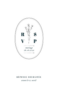 Carton réponse mariage blanc herbier (portrait) blanc Carton réponse mariage blanc herbier (portrait) blanc