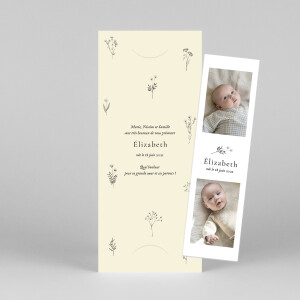 Faire-part de naissance Herbier (marque-page) beige Faire-part de naissance Herbier (marque-page) beige