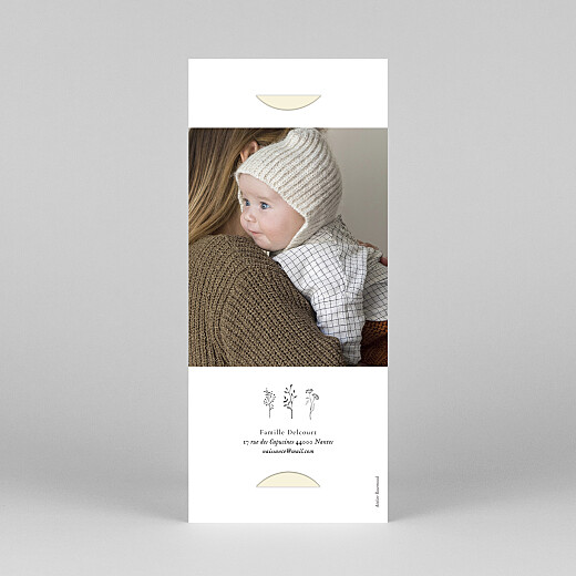 Faire-part de naissance Herbier (marque-page) beige - Vue 4 Faire-part de naissance Herbier (marque-page) beige - Vue 4