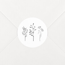 Stickers pour enveloppes mariage Herbier blanc