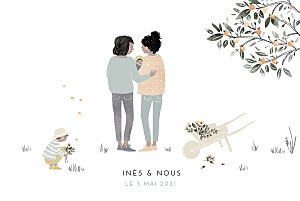 Faire-part de naissance blanc summer family (mamans) 2 Faire-part de naissance blanc summer family (mamans) 2