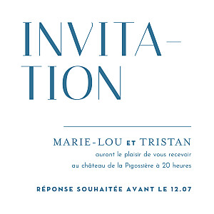 Carton d'invitation mariage capitale bleu Carton d'invitation mariage capitale bleu