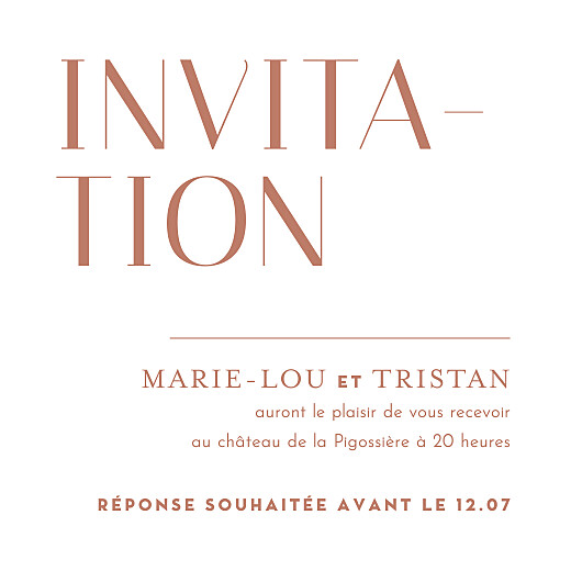 Carton d'invitation mariage Capitale rouge - Recto Carton d'invitation mariage Capitale rouge - Recto