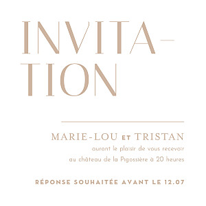 Carton d'invitation mariage orange capitale beige Carton d'invitation mariage orange capitale beige