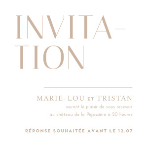 Carton d'invitation mariage Capitale beige