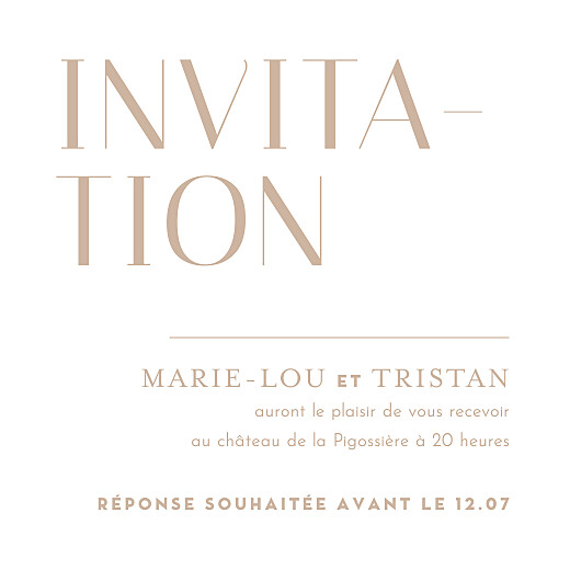 Carton d'invitation mariage Capitale beige Carton d'invitation mariage Capitale beige